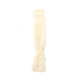 Salvatore Ferragamo mink scarf for women, ivory