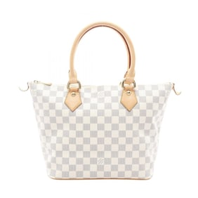 Louis Vuitton Saleya PM Tote Bag, Coated Canvas and Leather with Damier Azur Pattern, Women's,