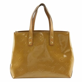 Louis Vuitton Lead PM Handbag M91334 Monogram Vernis Noisette 2005 Yellow Gold MI0075 Women's