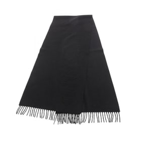 CHANEL Coco Mark Camellia Scarf Clothing Cashmere Women's Black