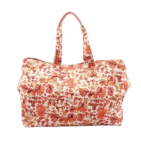 Bottega Veneta canvas tote bag for women in white, pink, and orange.