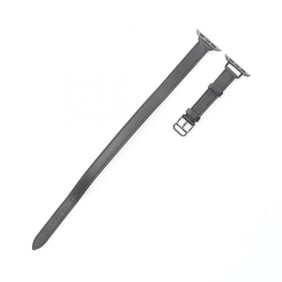 Hermes Hermès Apple Watch Double Tour Leather Strap for 40, 41, and 42mm Cases, Black, Men Women