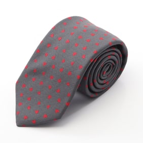 Hermes Hermès Dancing Heart Silk Tie, Men's, Gray, 339317T