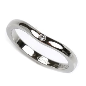 CARTIER Pt950 Platinum Ballerina Wedding Ring B4092948 with Diamonds, Size 8, 48mm, 3.1g, Women's