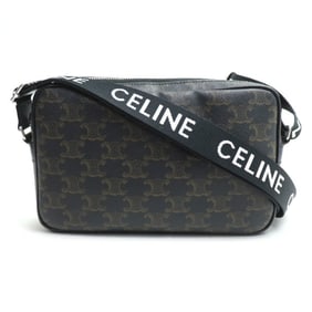 CELINE Triomphe Medium Shoulder Bag, Black/Brown, 197202, Women's