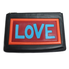 FENDI Vocabulary LOVE Clutch Bag, Black/Multi, 7N0078, Unisex