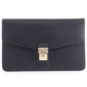 Salvatore Ferragamo men's clutch bag/second bag in black leather