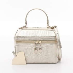BVLGARI Serpenti Vanity Handbag, Leather, Women's, Gold