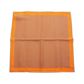 Hermes Hermès H MAGNETIQUE pocket square, silk scarf, women's, orange, blue, multicolor