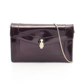BVLGARI Serpenti Forever Shoulder Bag in Patent Leather, Purple