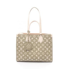 Louis Vuitton On the Go MM Tote Bag, Monogram Empreinte Leather, Khaki and Ivory, M46060