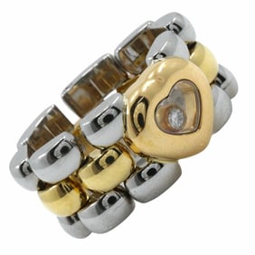 Chopard Happy Diamonds Heart Ring, Size 10, 82/8401-20, 18K Yellow Gold and Stainless Steel, Approx.