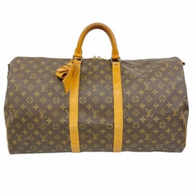 Louis Vuitton Monogram Keepall Bandouliere 55 Boston Bag M41414 Brown Men's and Women's