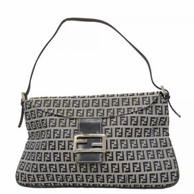 Fendi Zucchino Nylon Canvas Handbag Navy Women's