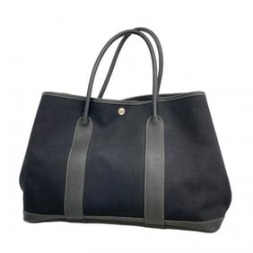 Hermes Hermès Garden PM Toile Officier Tote Bag, Black, K Stamp, Women's