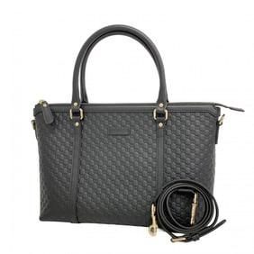 Gucci Micro Guccissima Handbag 449656 Leather Black Champagne 2-Way Bag for Women