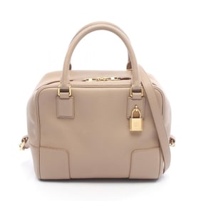LOEWE Amazona 19 Square Handbag, Leather, Women's, Beige