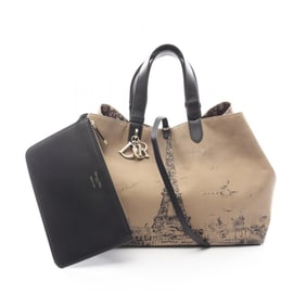 Christian Dior Dior Toujours Oblique Large Tote Bag, Canvas and Leather, Women's, Beige, Brown,