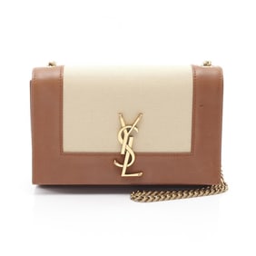 Yves Saint Laurent Saint Laurent Paris Kate Small Shoulder Bag, Canvas and Leather, Women's, Beige