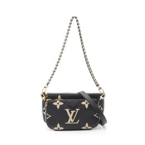 Louis Vuitton Multi Pochette Accessoires Two-Tone Leather Shoulder Bag, Women's, Black and Beige,