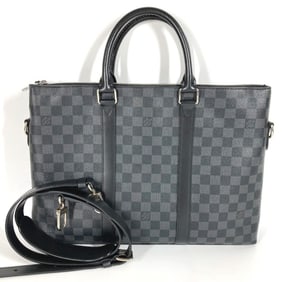 LOUIS VUITTON N40024 Damier Graphite Anton Briefcase, 2-Way Bag, Document Shoulder Handbag, Business