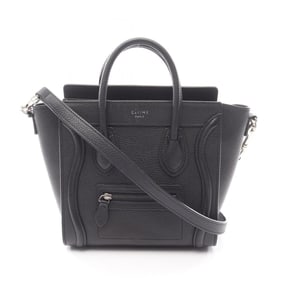 Celine Luggage Nano Shopper Handbag, Leather, Women's, Black