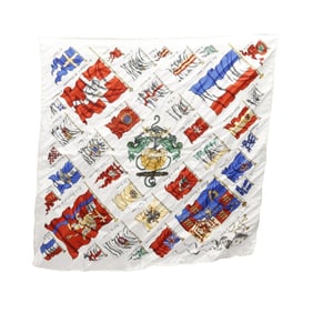 Hermes Hermès Petit Carré 45 PAVOIS Silk Scarf for Women in White and Multicolor