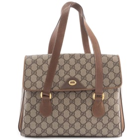 Gucci GG Plus handbag in beige and brown with a three-compartment flap, model number 116 02 080