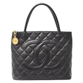 CHANEL Women's Matelasse Reissue Tote Bag, Hand Shoulder Caviar Skin, Black