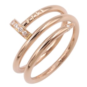 Cartier Juste un Clou Diamond Ring, 18KPG (pink gold) with diamonds, women's, gold and clear.