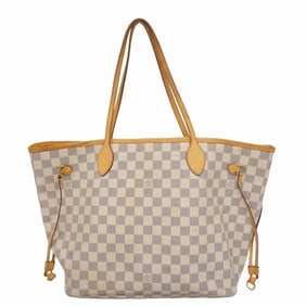 Louis Vuitton Damier Azur Neverfull MM Tote Bag N51107 White Women's