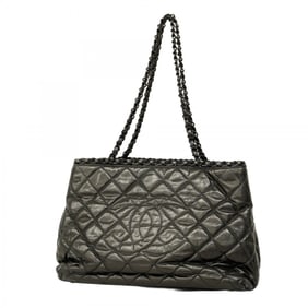 Chanel Matelasse Shoulder Bag with Chain in Black Calfskin for Women
