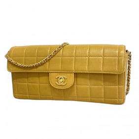 Chanel Chocobar Shoulder Bag with Chain Bag, Brown Lambskin, Women's