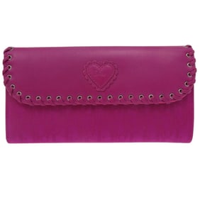 Christian Dior Ethnic Trotter Pattern 02 LU 0062 Leather/Nylon/Canvas Purple Long Wallet 0848