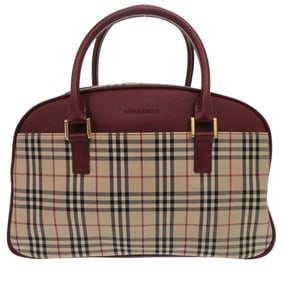 Burberry Nova Check Leather/Canvas Beige Boston Bag 1300 BURBERRY