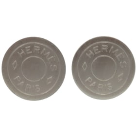 Hermes Serie Matte Metal Silver Earrings 0181 HERMES