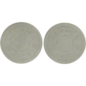 Hermes Serie Matte Metal Silver Earrings 0109 HERMES