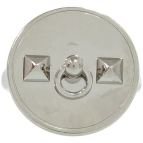 Hermes Collier de Chien Metal Silver Scarf Ring 0076 HERMES