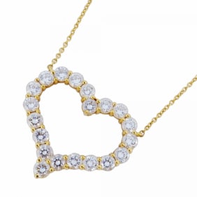 Tiffany Sentimental Heart Necklace in 18K Yellow Gold with Diamonds for Women
