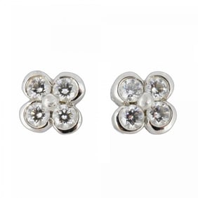 Tiffany earrings bezel set Pt950 platinum diamond ladies