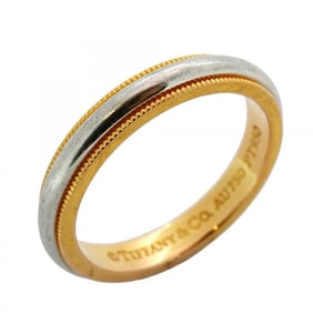 Tiffany & Co. Milgrain Ring, 18K Yellow Gold, Pt950 Platinum, Size 14, Men's and Women's