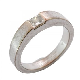 Cartier Tank Ring, 1PD, K18WG White Gold with 0.25ct Diamond, #51, Women's