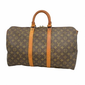 Louis Vuitton Monogram Keepall Bandouliere 45 Boston Bag M41418 Brown Men's Women's P1622531