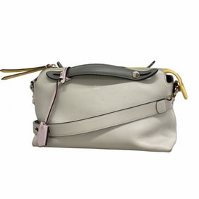 Fendi By the Way Leather Handbag in Gray, Yellow, and Pink, 2-Way Bag for Women, P1615533