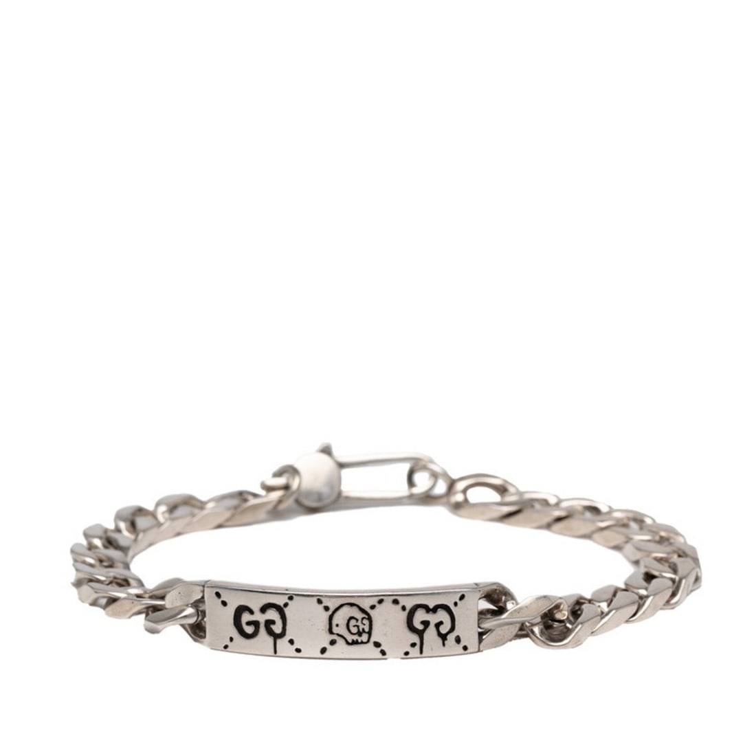 Gucci Ghost Chain Bracelet in SV925 Silver for Men: --- Catalog ---Category: SizeLength: 19cm / 7.48''Category: DesignType: Charm braceletGender: MenMaterial: Silver, Silver 925Category: GeneralBrand: Gucci--- Item List ---Section: ConditionRanking: Ra