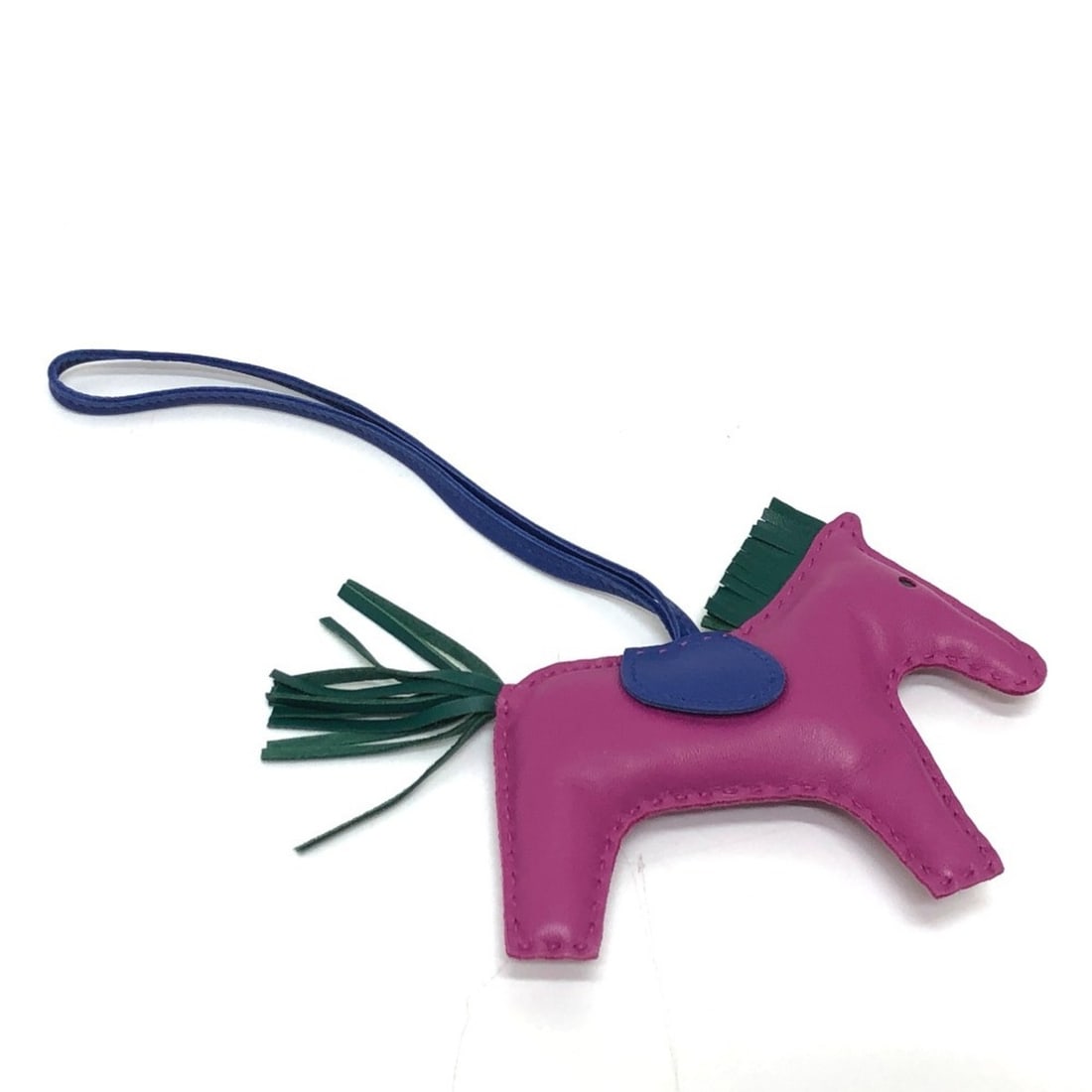 HERMES Rodeo MM Bag Charm by Anjou Milo, Women's, Rose Purple x Electric Blue Malachite: --- Catalog ---Category: SizeSize (HxWxD): 110.00mm x 120.00mm / 4.33'' x 4.72''Category: DesignType: Handbag charmColor: Blue Electric, PurpleGender: WomenMaterial: Agneau MiloCategory: GeneralBrand: