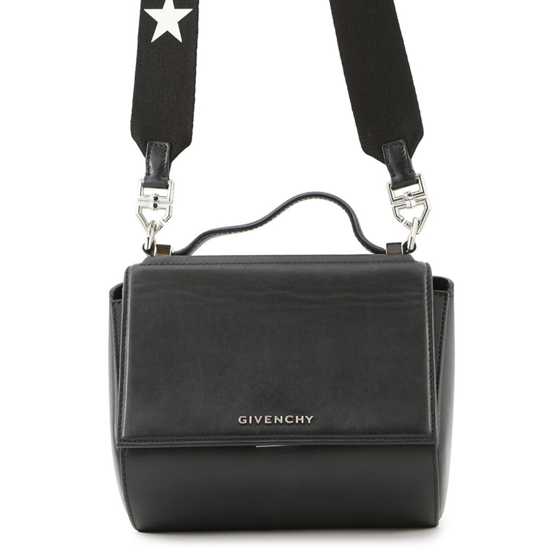 Givenchy Box Mini Leather Handbag, Black, 2-Way: --- Catalog ---Category: SizeWeight: 570g / 1.25lb.Size (HxWxD): 16cm x 18cm x 10cm / 6.29'' x 7.08'' x 3.93''Strap Length: 110cm / 43.3''Category: DesignType: HandbagColor: BlackGender: WomenClosure: