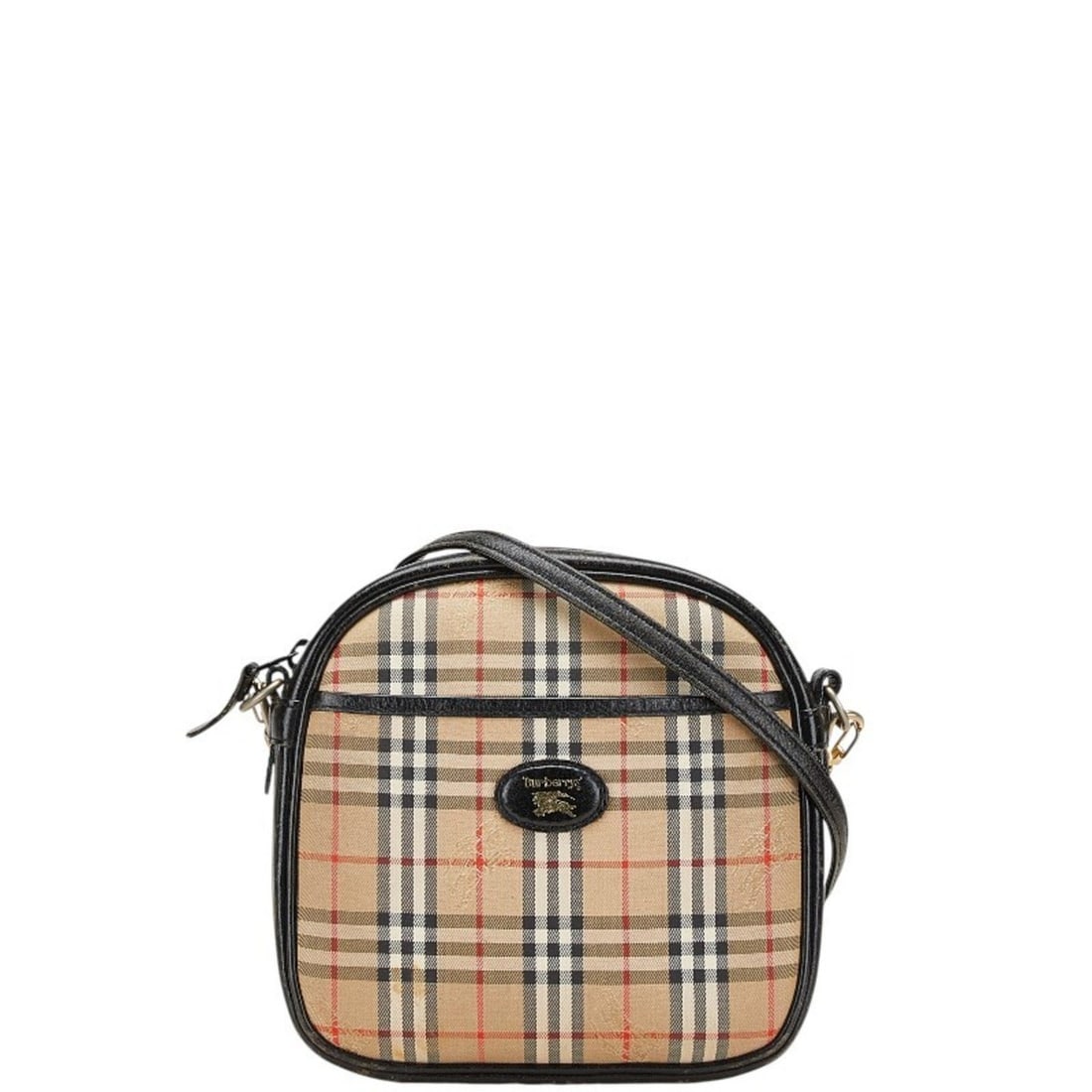 Burberry Nova Check Shadow Horse Shoulder Bag in Beige and Black Canvas Leather. Women's. (1 of 9)