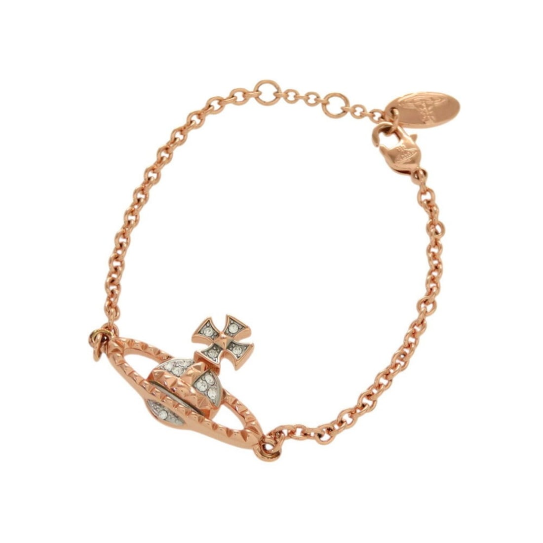 Vivienne Westwood Orb Stone Pink Gold Bracelet 0654: --- Catalog ---Category: SizeLength: 19cm / 7.48''Category: DesignType: Charm braceletColor: Pink goldGender: WomenMaterial: MetalCategory: GeneralBrand: Vivienne Westwood--- Item List ---Section: Con