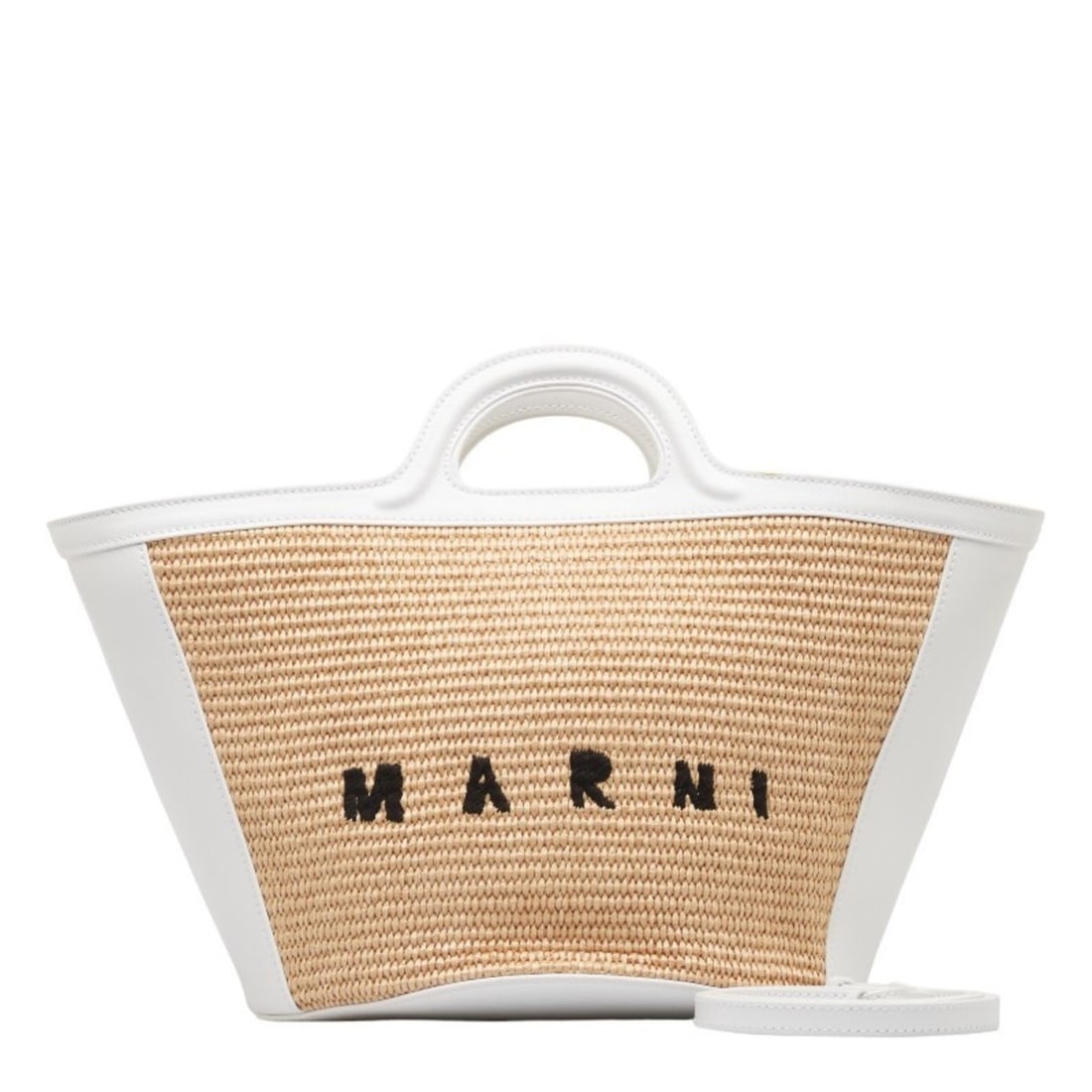 Marni Tropicalia Small Handbag/Shoulder Bag, 2-Way, White, Beige, Raffia Leather, Women's, MARNI: --- Catalog ---Category: SizeSize (HxWxD): 20cm x 24cm x 20.5cm / 7.87'' x 9.44'' x 8.07''Category: DesignType: Handbag, Shoulder bagColor: Beige, WhiteGender: WomenMaterial: Raffia , Leather Category